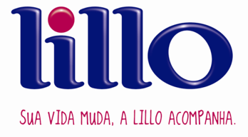 A blue and white logo for lillo sua vida muda a lillo acompanha