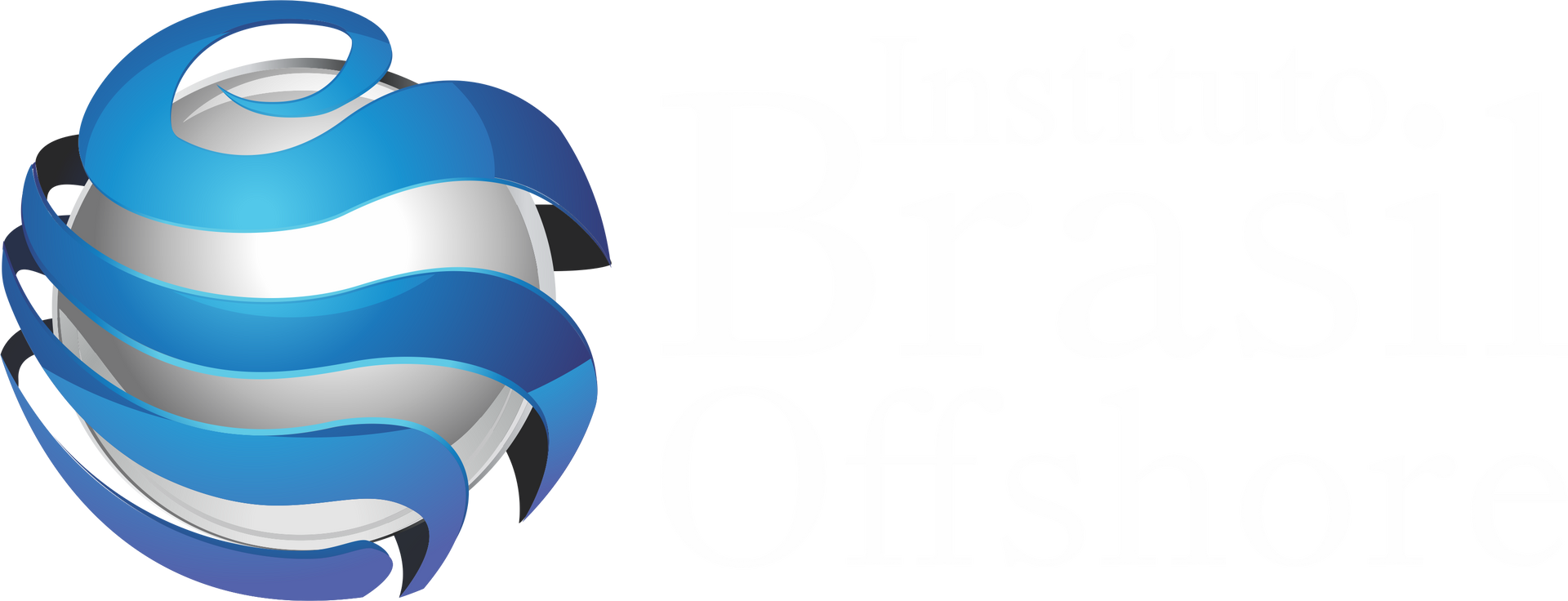 Um globo azul e branco com ondas sobre um fundo branco.