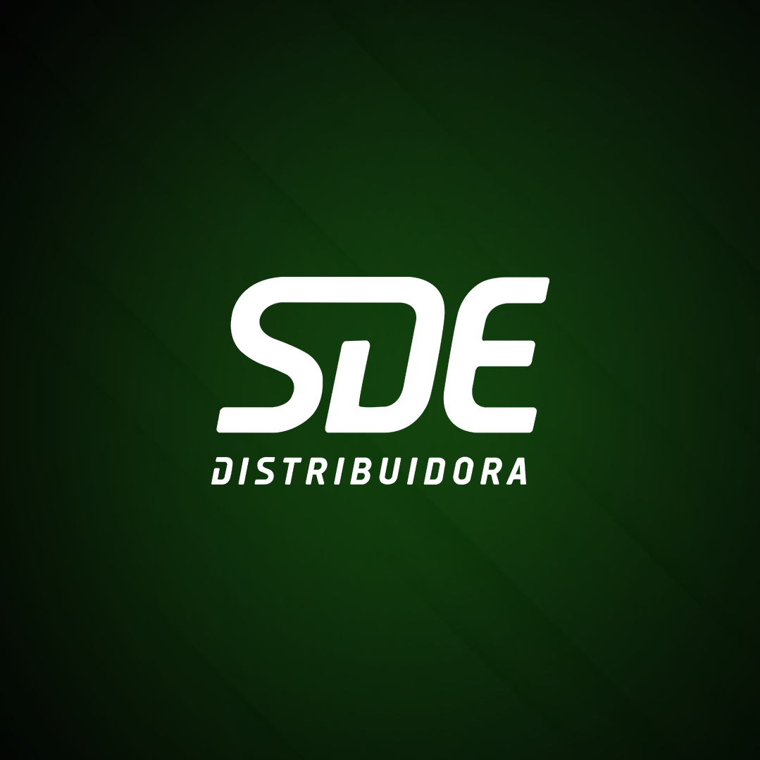 Um logotipo para sde distribuidora em um fundo verde